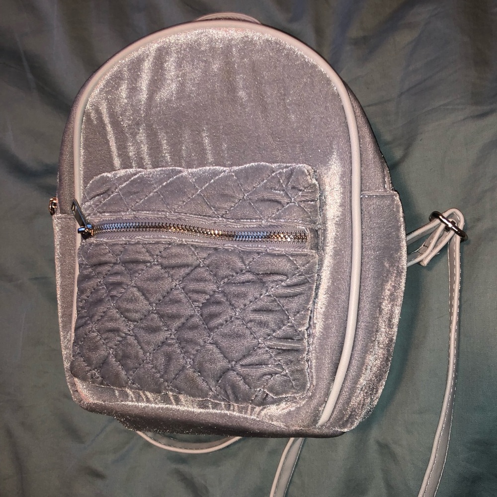✨ Baby Blue Velvet Mini Backpack ✨